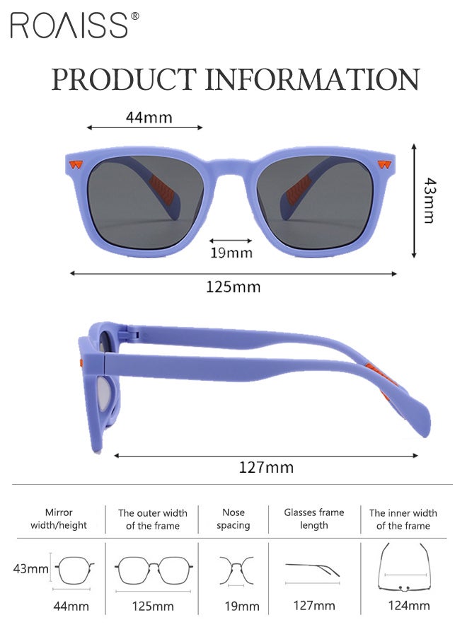 roaiss Square Polarized Sunglasses for Kids, UV400 Protection Outdoor Hiking Beach Holiday Sun Glasses with Lightweight Flexible Frame Safe and Eye-protection for Boys Girls and Children Age 3-12 - Image 2